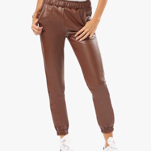 Vegan Leather Jogger Cacao WWB26 15744